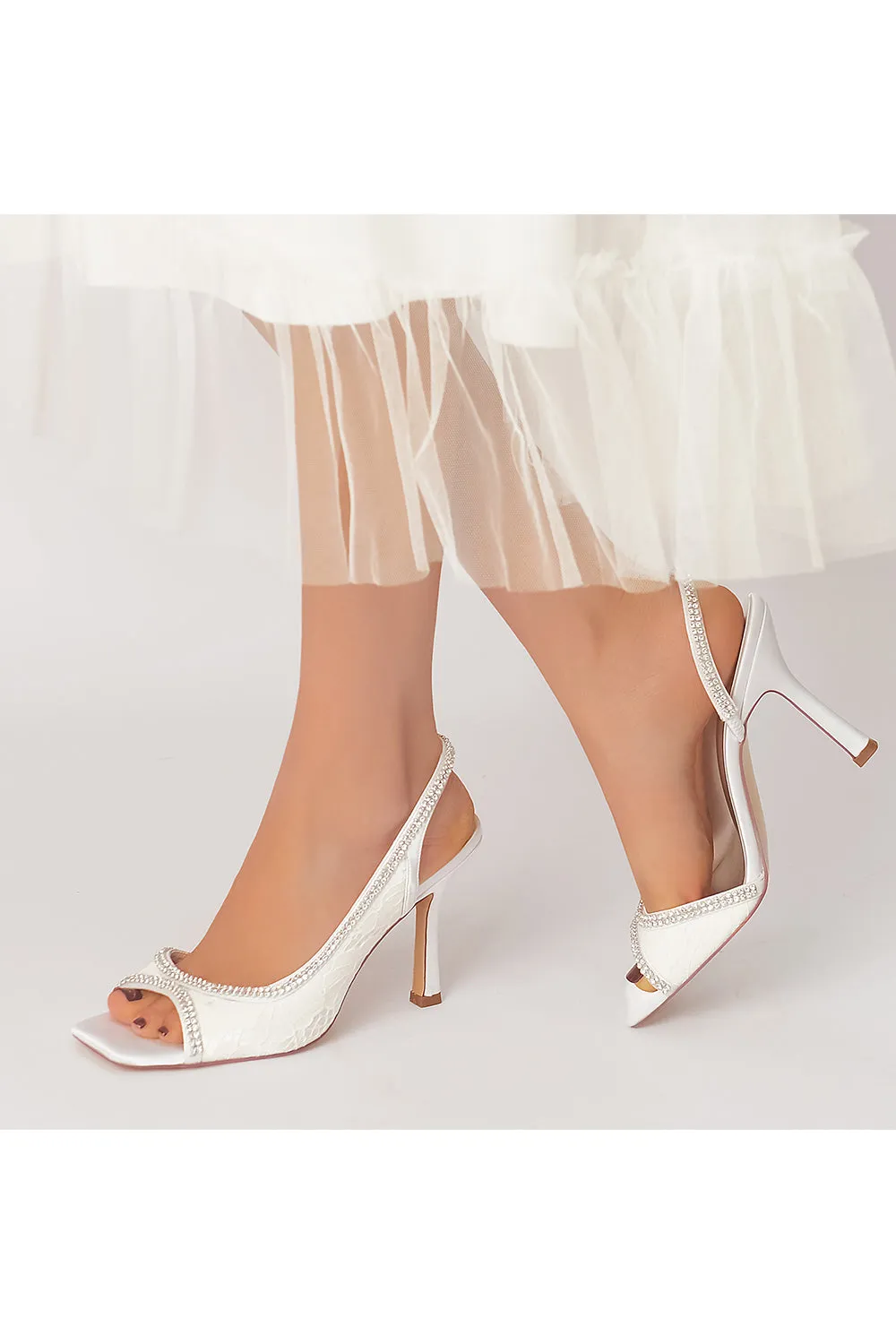 Square Open Toe Slingback Chunky Heels sold by KissProm product image thumbnail 5