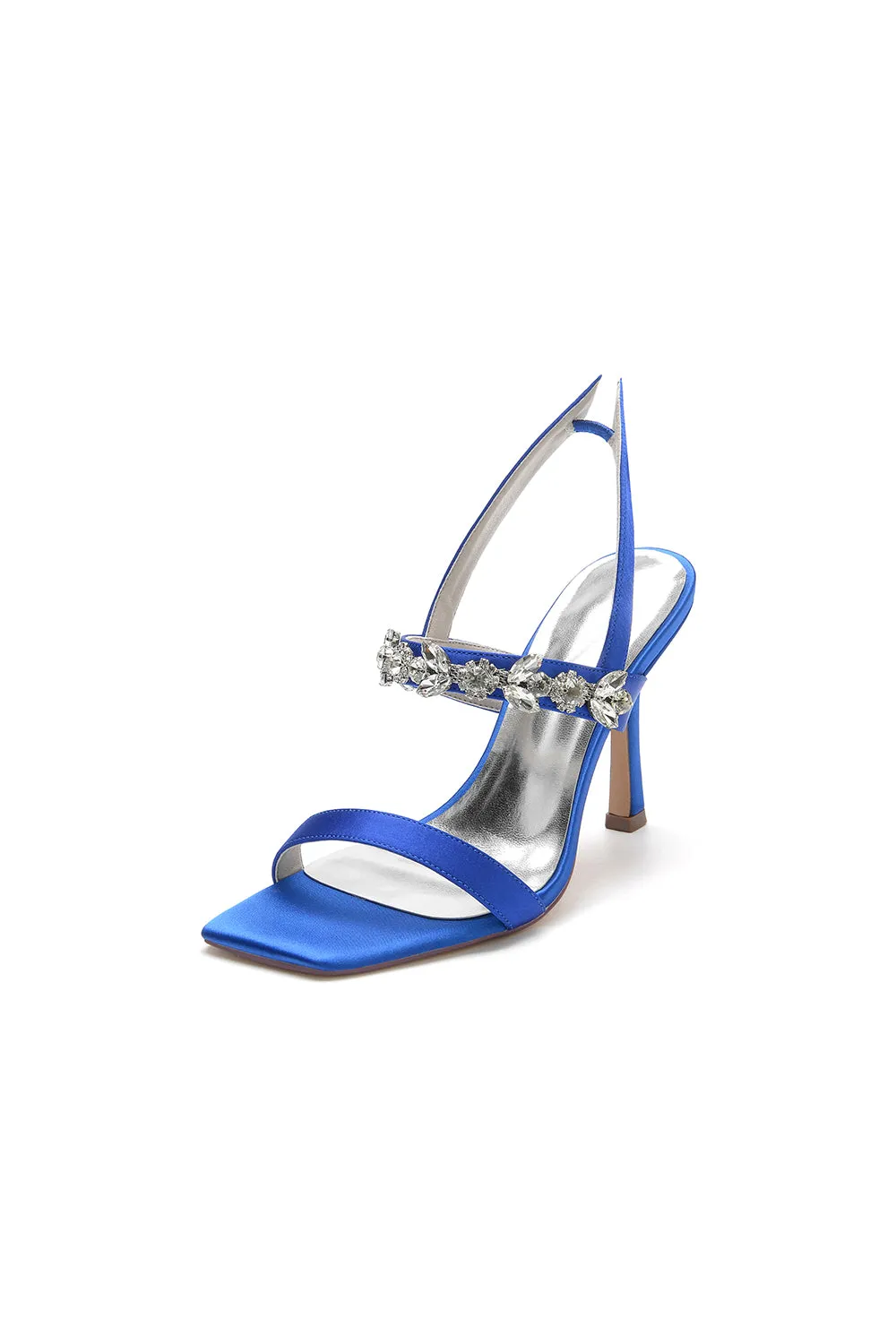 Unique Square Open Toe Crystal Strap Chunky Heels sold by KissProm