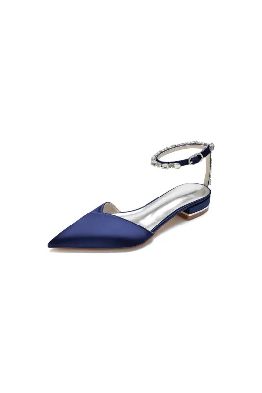 Rhinestone Strap Cocktail Pointed Toe Flats sold by KissProm