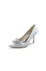 Pointed Toe Crystal & Pearl Flower Heels sold by KissProm