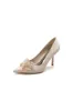 Pointed Toe Crystal & Pearl Flower Heels sold by KissProm