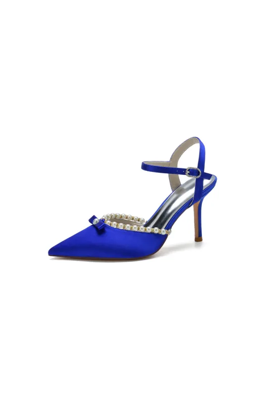 Pearl Cocktail Pointed Toe Buckle Strap Heels sold by KissProm