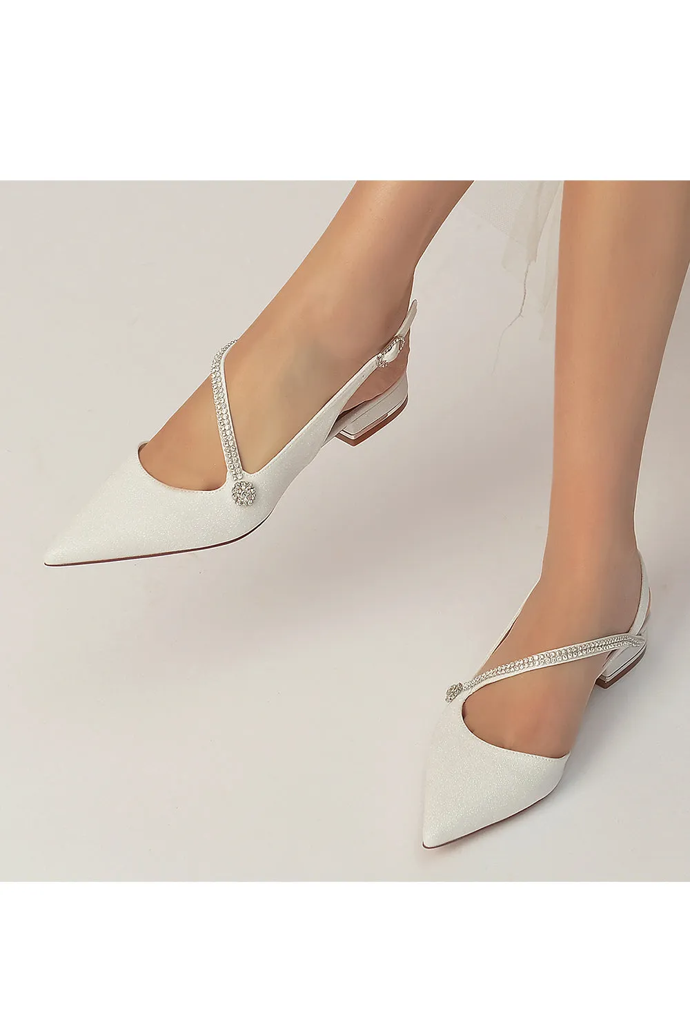 Crystal Slingback Sequin Pointed Toe Flats sold by KissProm product image thumbnail 5