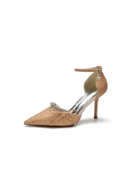 Bow Sequin Pointed Toe High Heels sold by KissProm