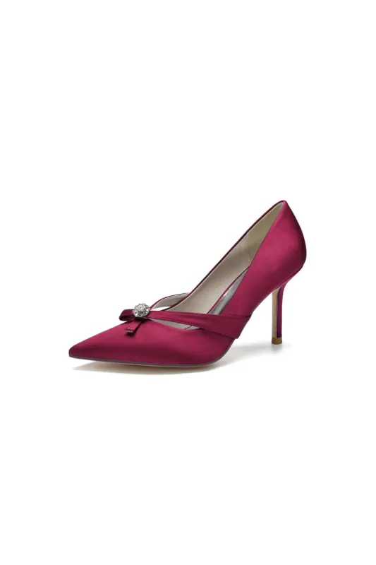 Crystal Bow Tie Pointed Toe High Heels sold by KissProm