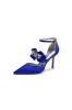 Cocktail Pointed Toe Crystal Buckle Strap High Heels sold by KissProm