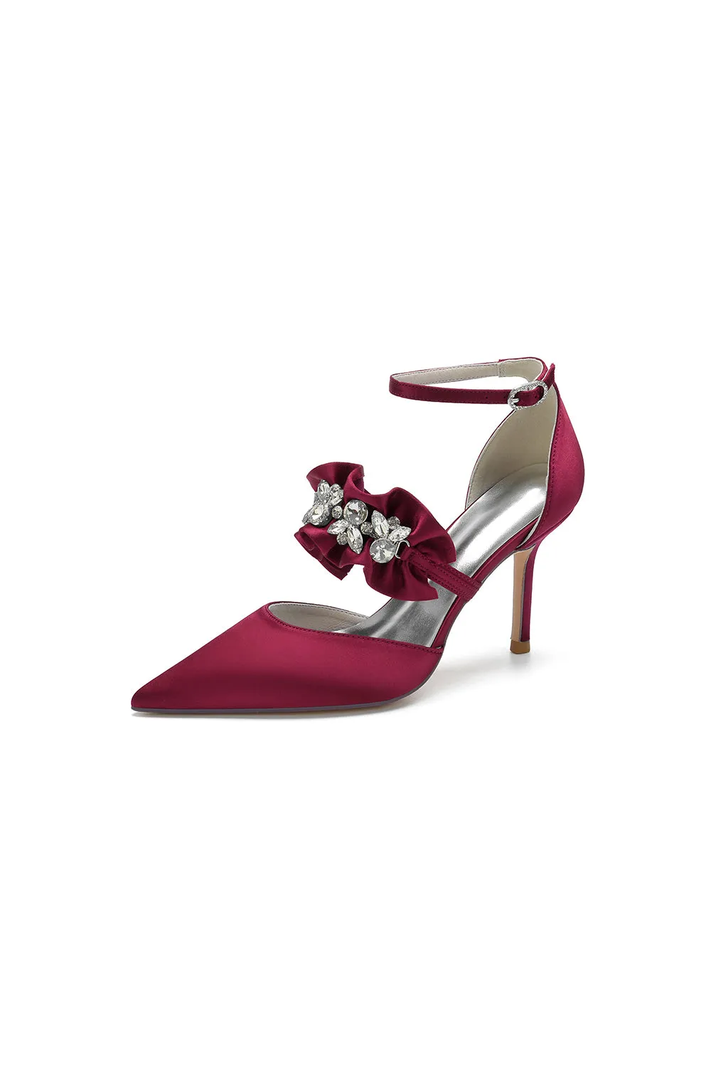 Cocktail Pointed Toe Crystal Buckle Strap High Heels sold by KissProm