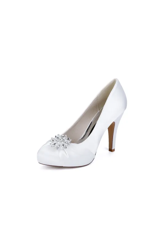 White High Heels with Crystal Bow Decoration 718-8Y sold by KissProm
