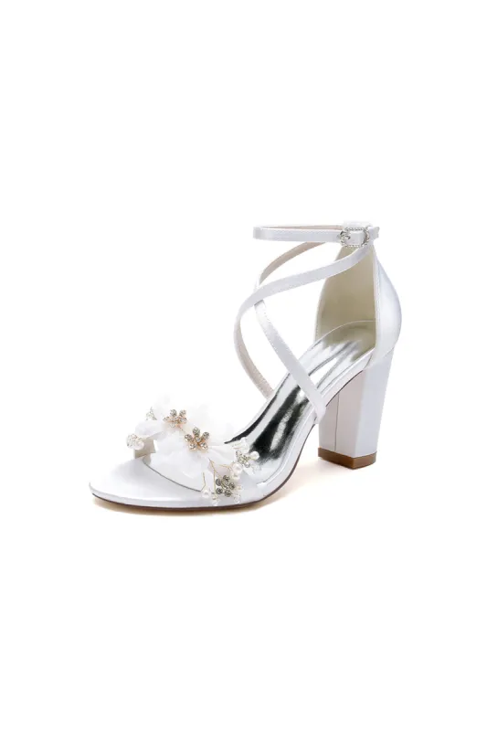 Elegant White High Heels with Silver Accents 2022-13S sold by KissProm