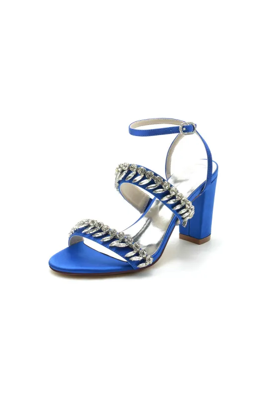Royal Blue Evening Heels with Sequins and Chain Decor 2022-19 sold by KissProm