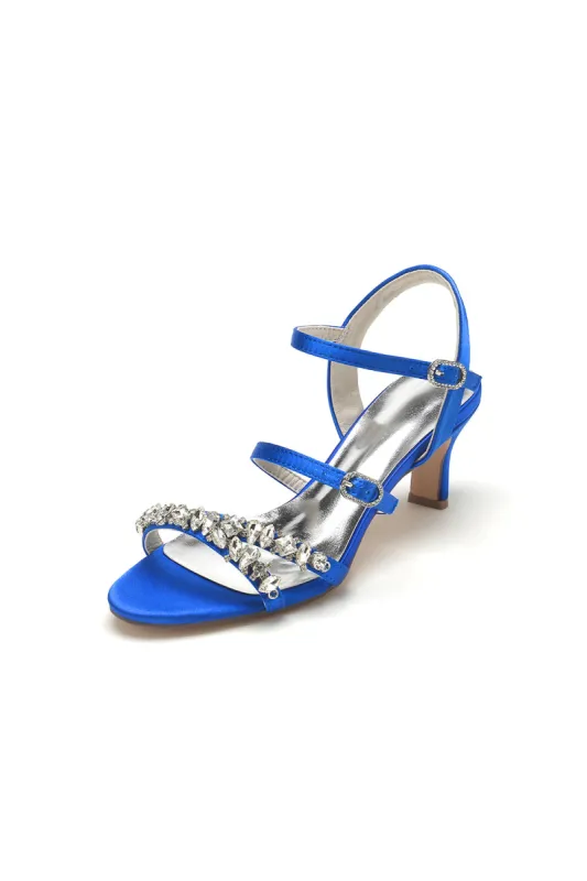 Open Toe Chunky Heels with Rhinestone sold by KissProm
