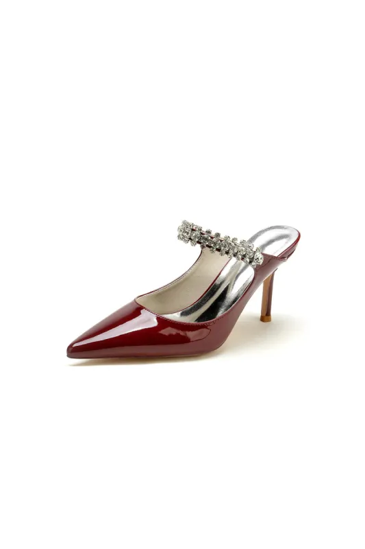 Leather Pointed Toe Wedding Shoes with Rhinestone sold by KissProm
