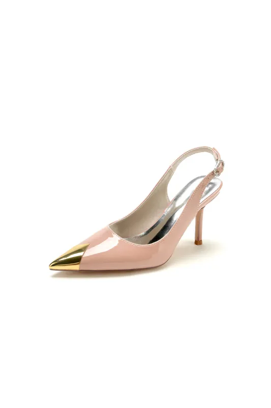 Glitter Crystal Wedding Shoes with Slingback Strap sold by KissProm