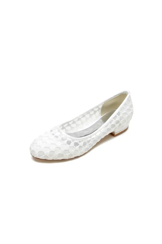 Lace Pointed Toe Wedding Flats sold by KissProm