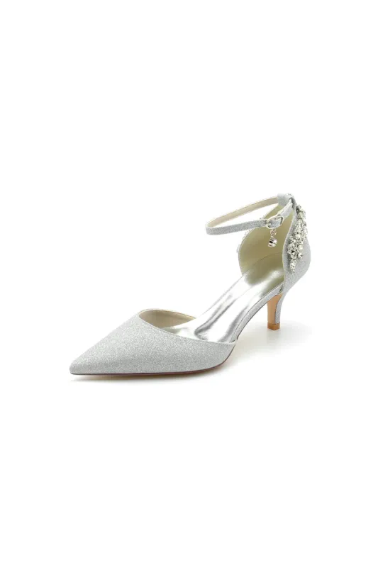 Ankle Strap Wedding Shoes with Rhinestone sold by KissProm