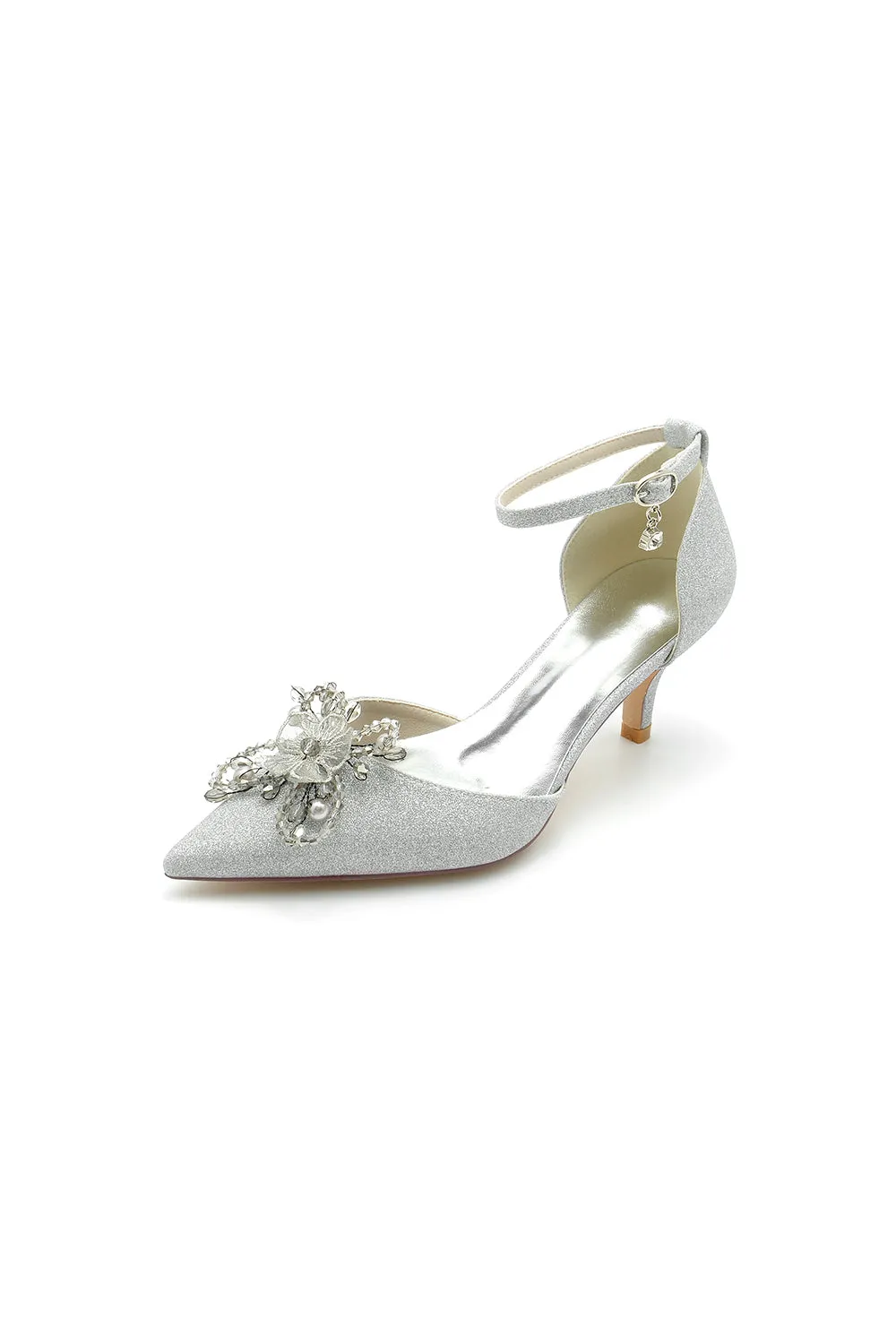 Ankle Strap Wedding Stiletto Heels with Flower sold by KissProm product image thumbnail 5