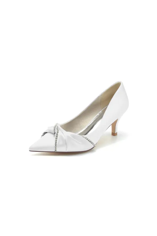 Crystal Bow Wedding Stiletto Heels with Rhinestone sold by KissProm