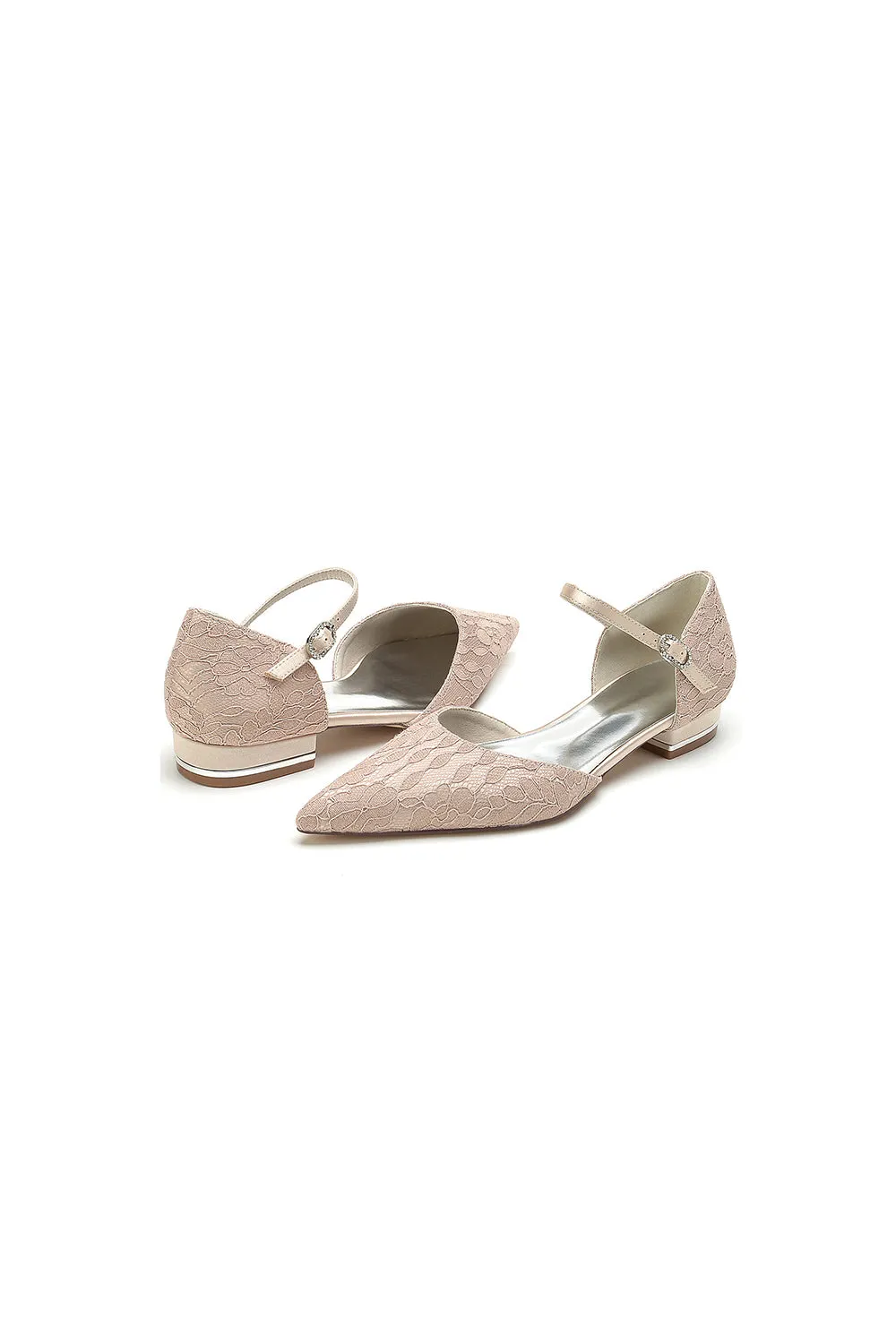 Champagne High Heels with Intricate Lace Detailing sold by KissProm product image thumbnail 2