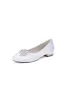 Navy Blue Flat Shoes with Crystal Flower Decoration sold by KissProm