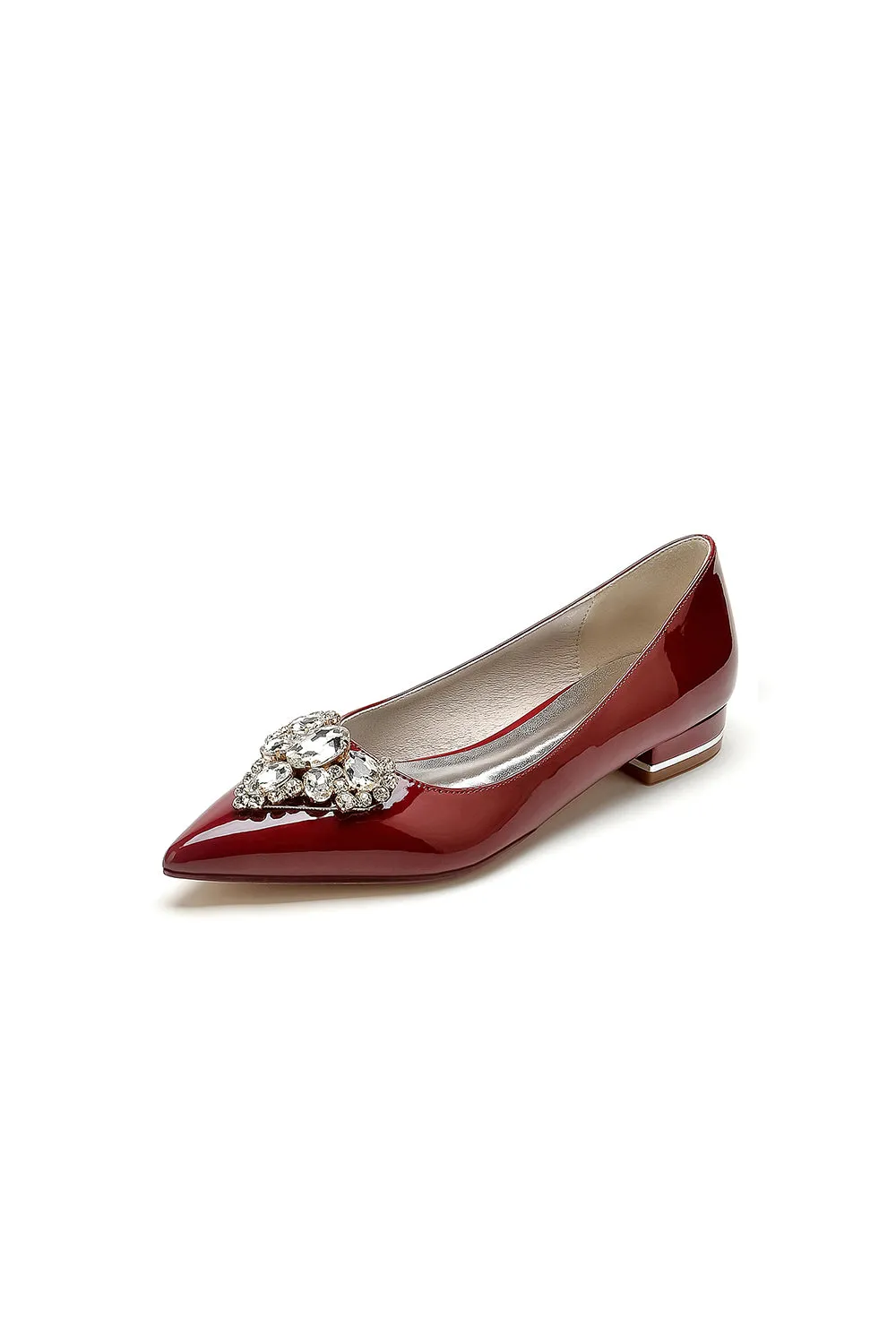 Elegant Burgundy High Heels with an Ornate Crystal Embellishment sold by KissProm