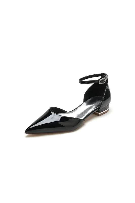 Black Low-Heeled Shoes with Metal Strap sold by KissProm