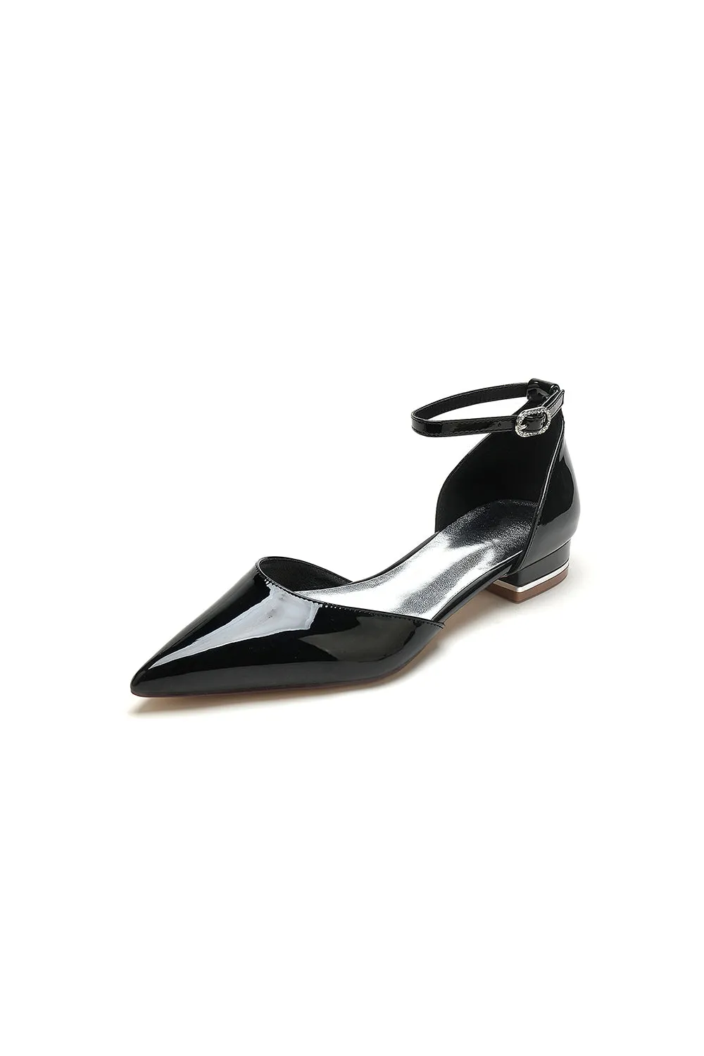 Black Low-Heeled Shoes with Metal Strap sold by KissProm