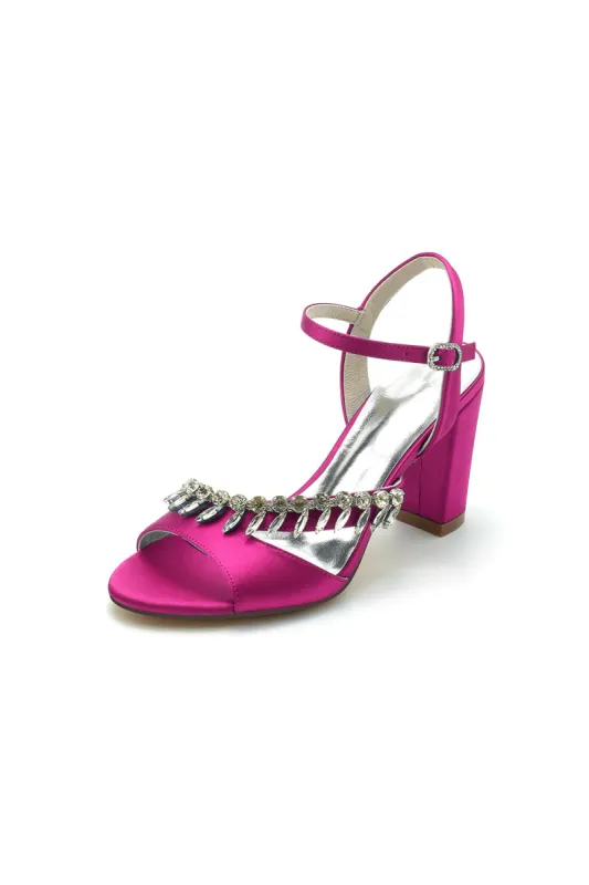 Fuchsia High Heels with Shimmering Metal Accents sold by KissProm