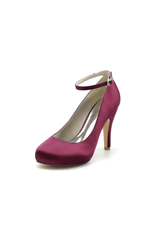 Burgundy High Heels with Transparent Heel sold by KissProm
