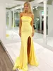 Madona | Mermaid Ruffles Strapless Mermaid Long Prom Dresses with Slit sold by KissProm
