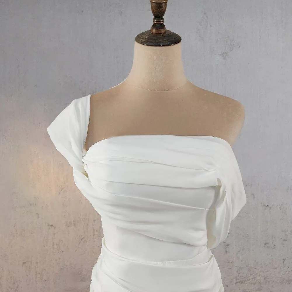 Mermaid Ruched Off-Shoulder Beauty Wedding Dress with Train sold by KissProm product image thumbnail 4