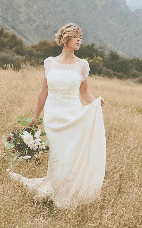 Belle Crinkle Low Back In Dark Ivory Wedding Dress sold by KissProm