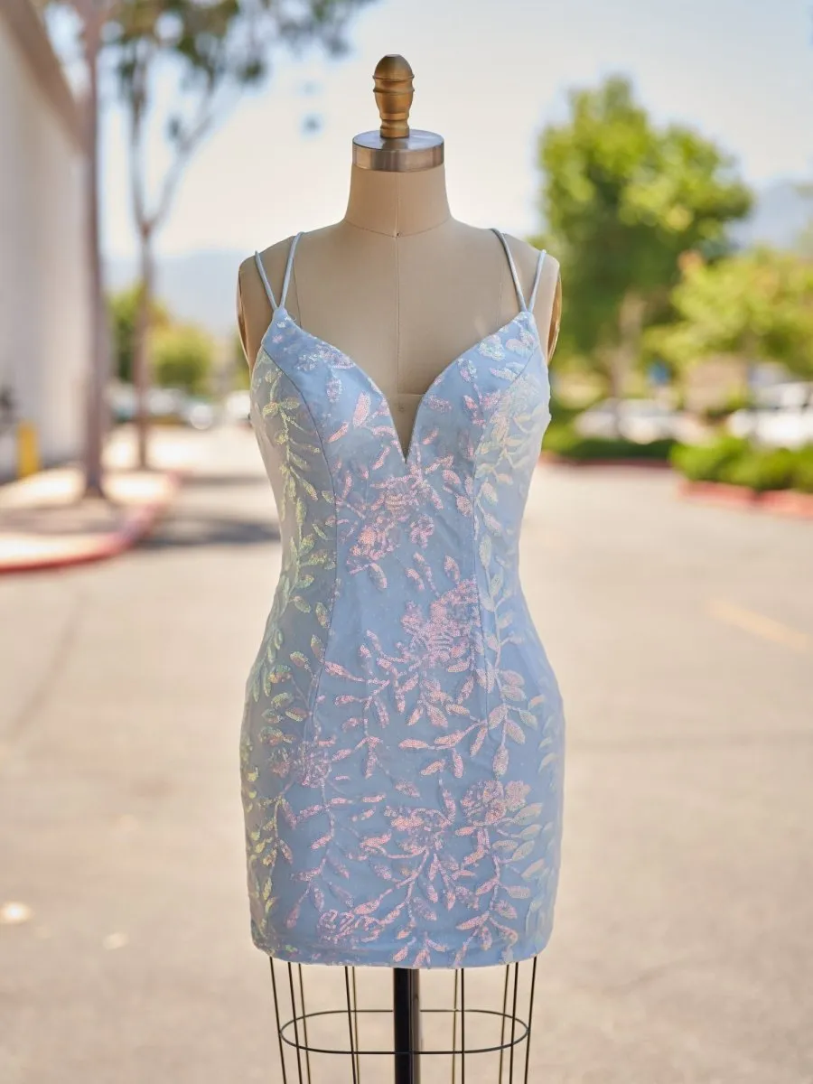 Kasiani | Sky Blue - Bodycon Homecoming Dress sold by KissProm