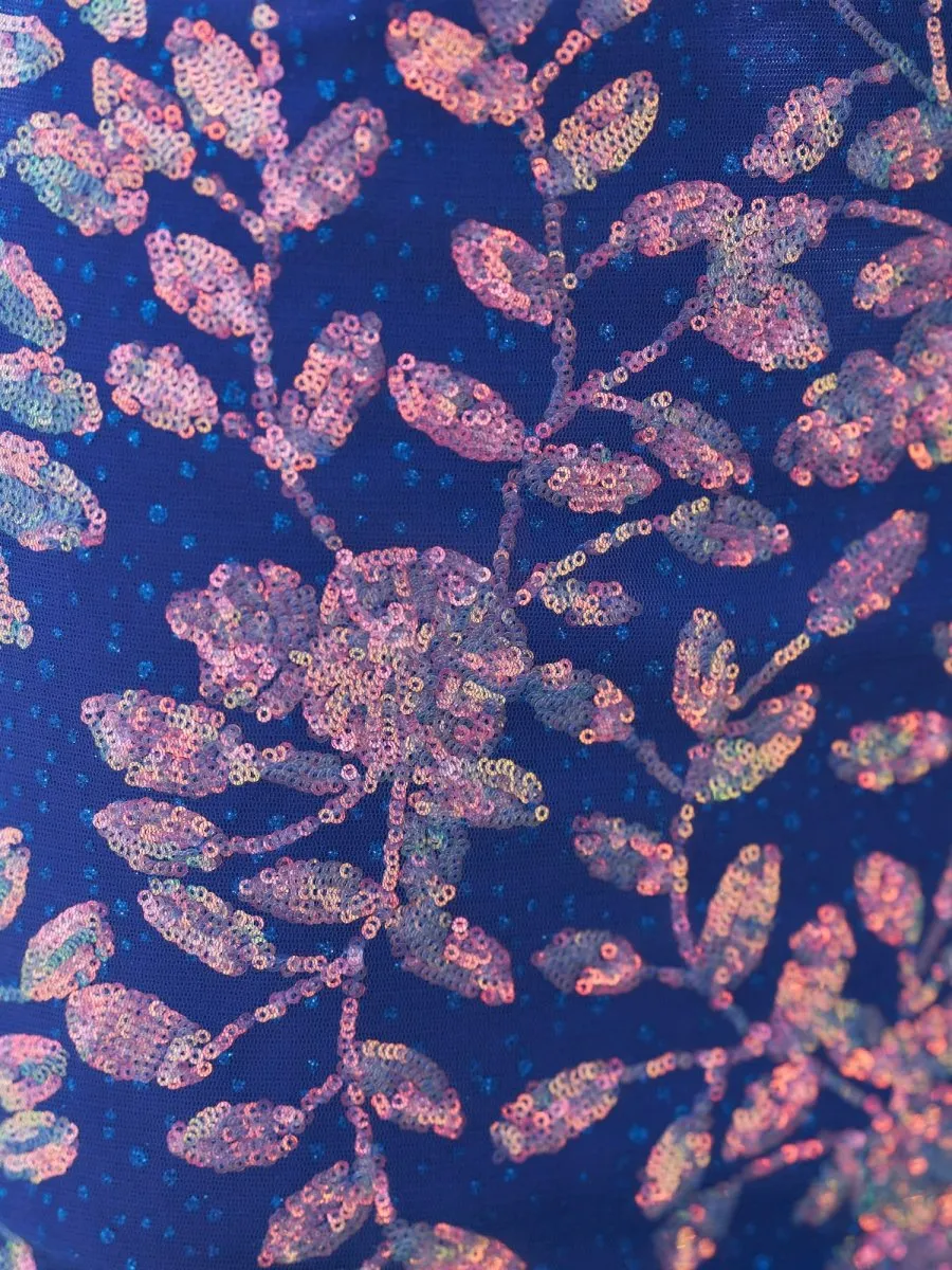 Kasiani | Royal Blue - Bodycon V Neck Sequined Mini Party Dresses sold by KissProm product image thumbnail 3