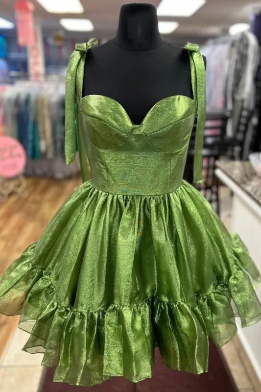 Grace | Green - Stylish A-Line Sweetheart Short Homecoming Dress sold by KissProm