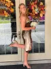 Norabel | Brown - Strapless Bodycon Short Homecoming Dresses With Beading sold by KissProm