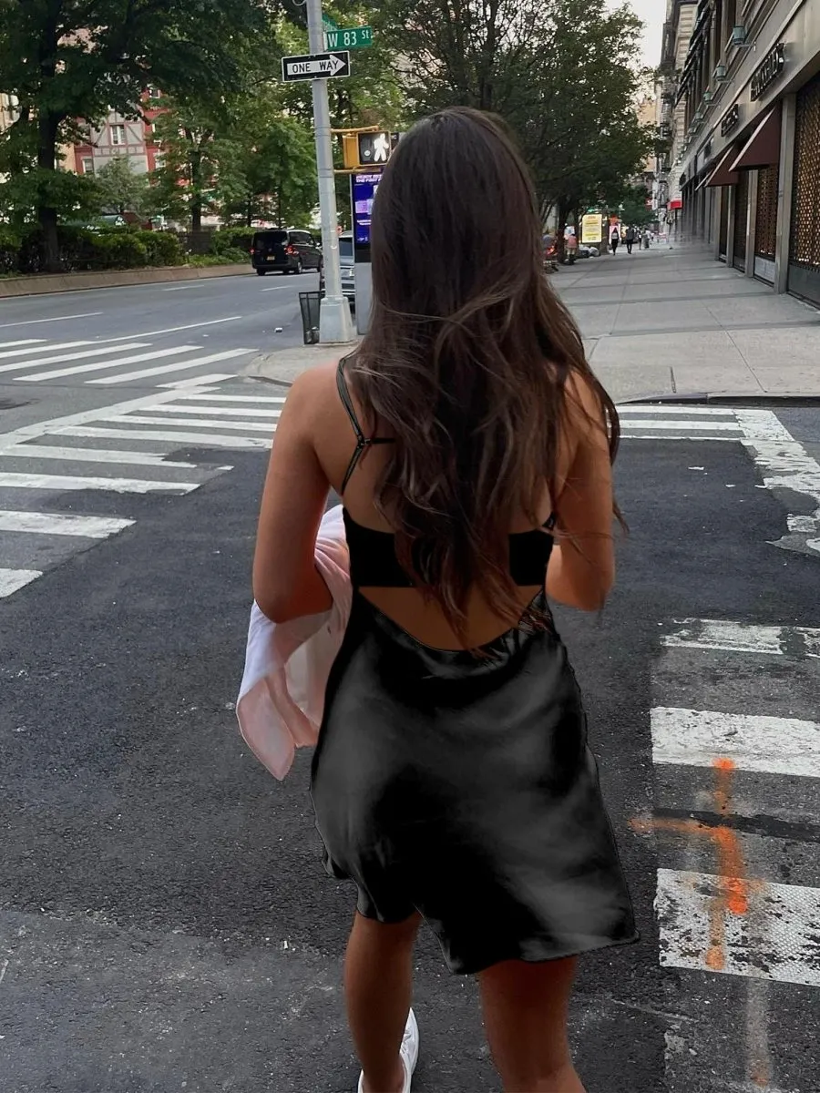 Glyniss | Black - Straps A-line Short Cocktail Dress sold by KissProm product image thumbnail 2