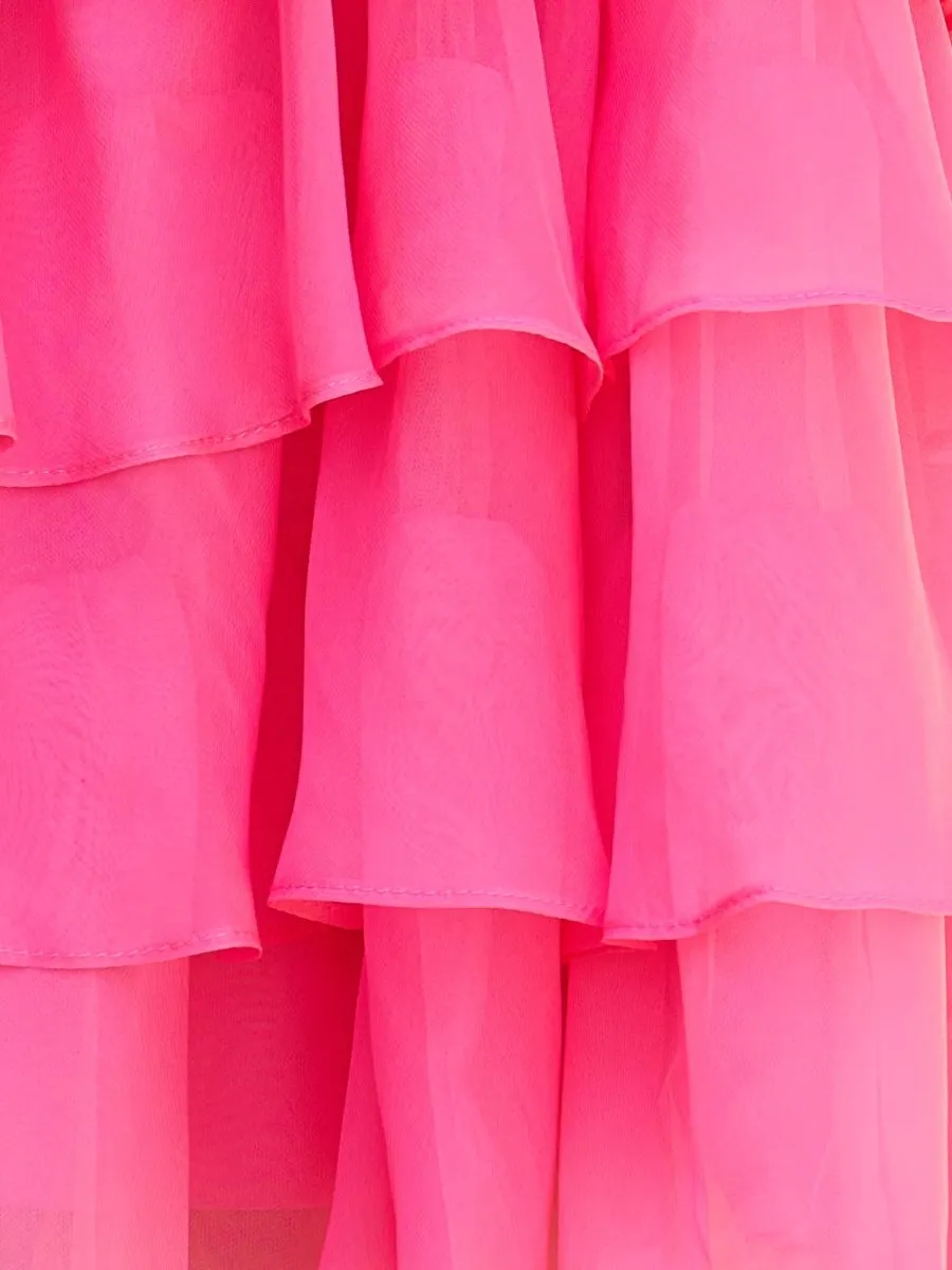 Orlaith | Fuchsia - A Line Tulle Ruffles Sweetheart Short Homecoming Dresses with Bow sold by KissProm product image thumbnail 5