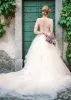 Illusion Lace V-Neck Appliqued Sleeveless V-Back Tulle Wedding Dress sold by KissProm
