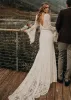 Classical Fairy Long sleeve Lace Mermaid Backless Chic Bridal Gowns sold by KissProm