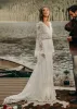 Classical Fairy Long sleeve Lace Mermaid Backless Chic Bridal Gowns sold by KissProm