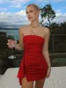 Eldona | Red - Strapless Spandex Bodycon Homecoming Dress With Slit sold by KissProm