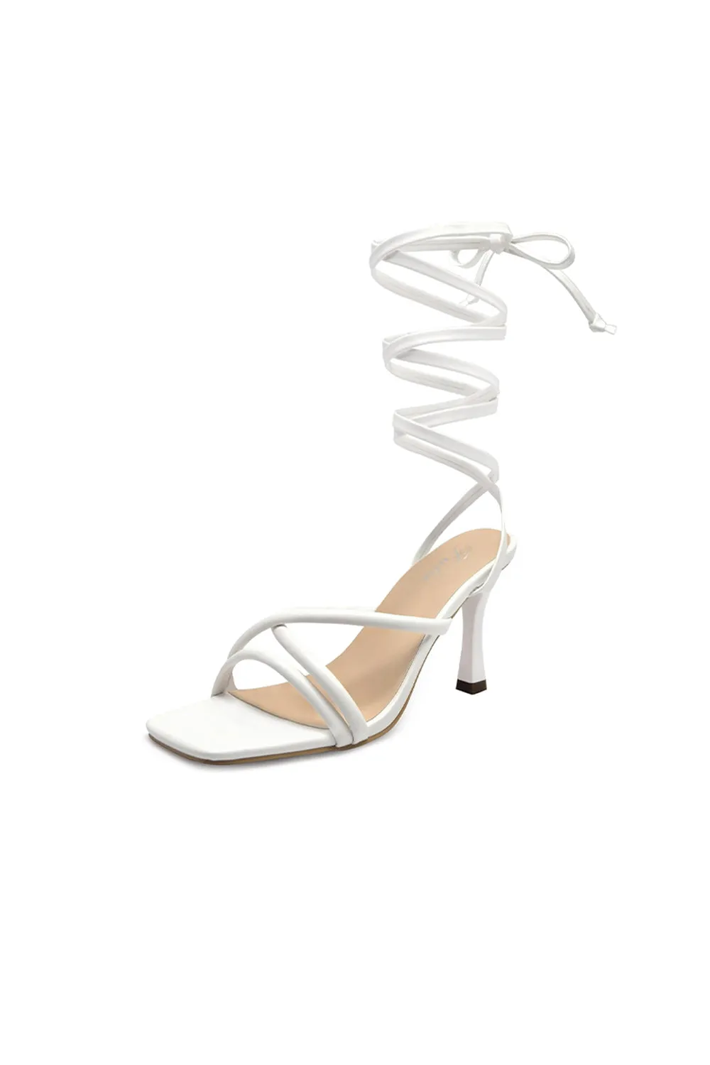 Open Toe Wrap-Around Strappy Leather Stiletto Heels sold by KissProm product image thumbnail 4