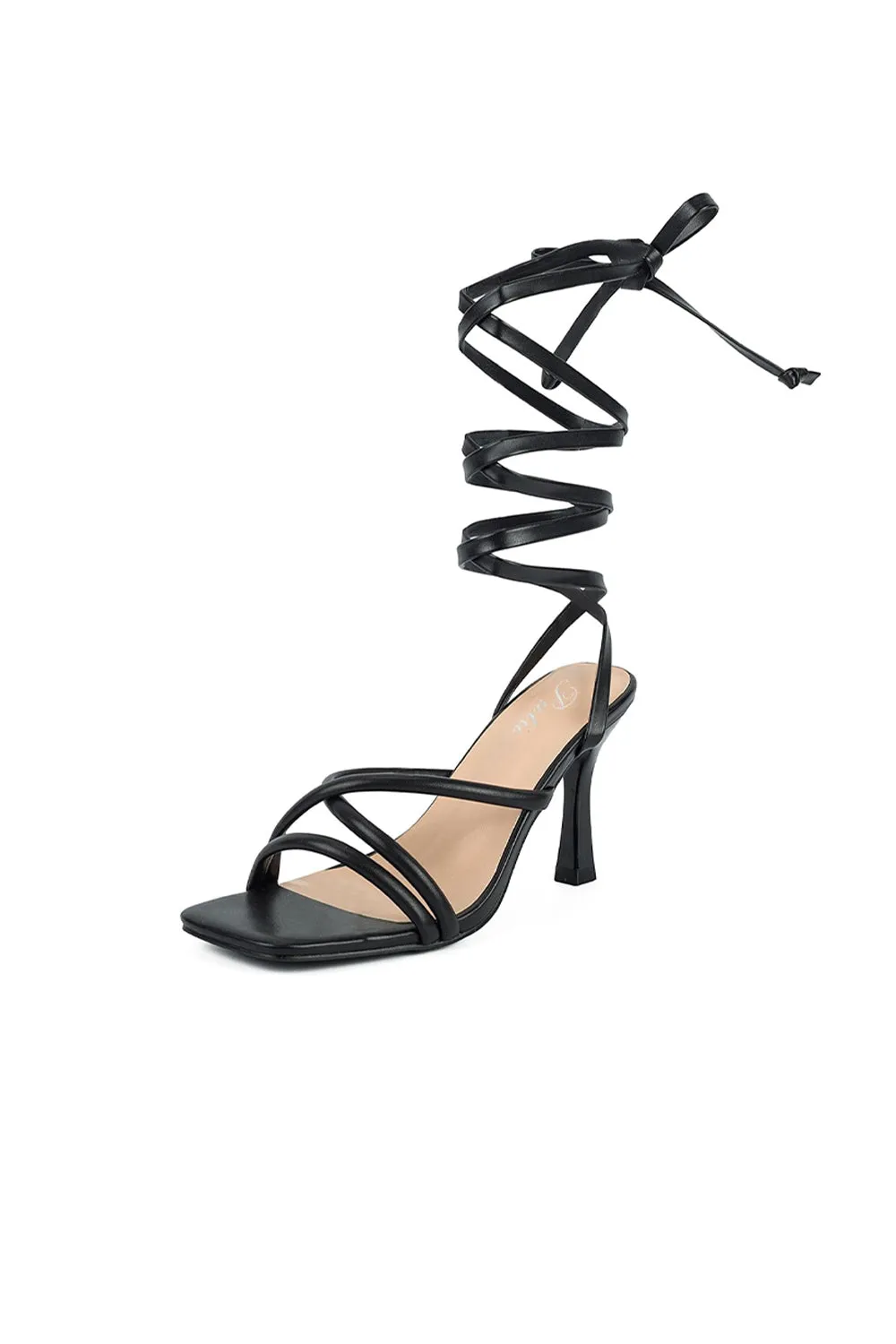 Open Toe Wrap-Around Strappy Leather Stiletto Heels sold by KissProm