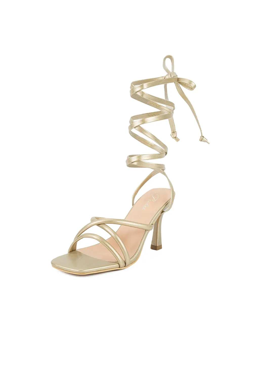 Open Toe Wrap-Around Strappy Leather Stiletto Heels sold by KissProm product image thumbnail 3