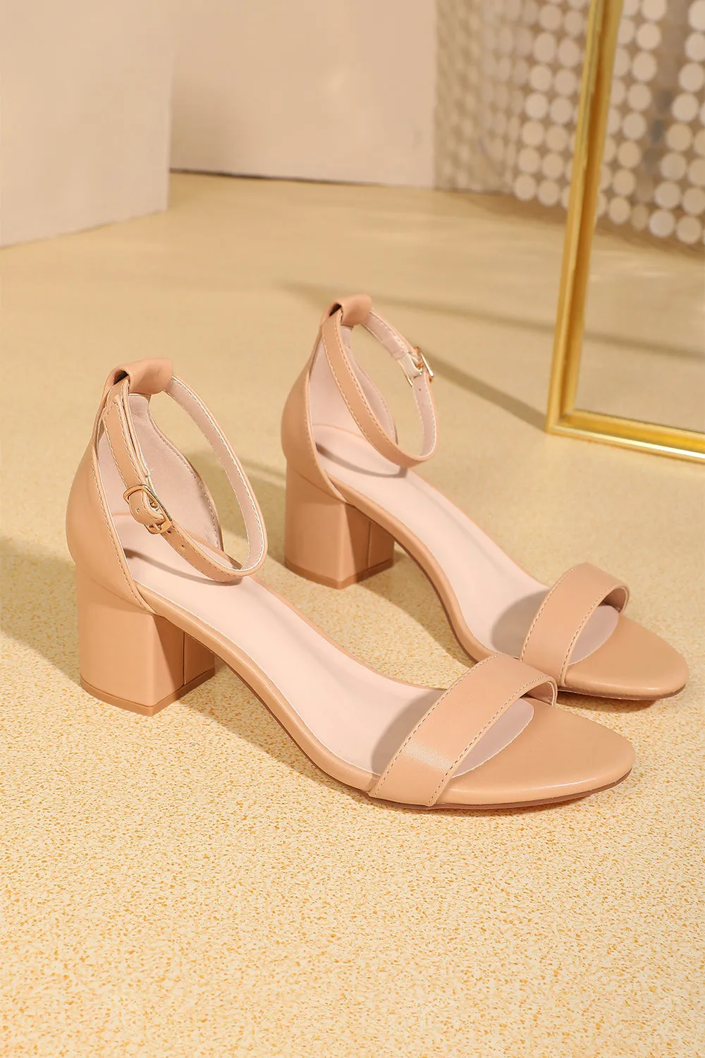 Open Toe Ankle Strap Suede Block-Heel Sandals sold by KissProm product image thumbnail 3