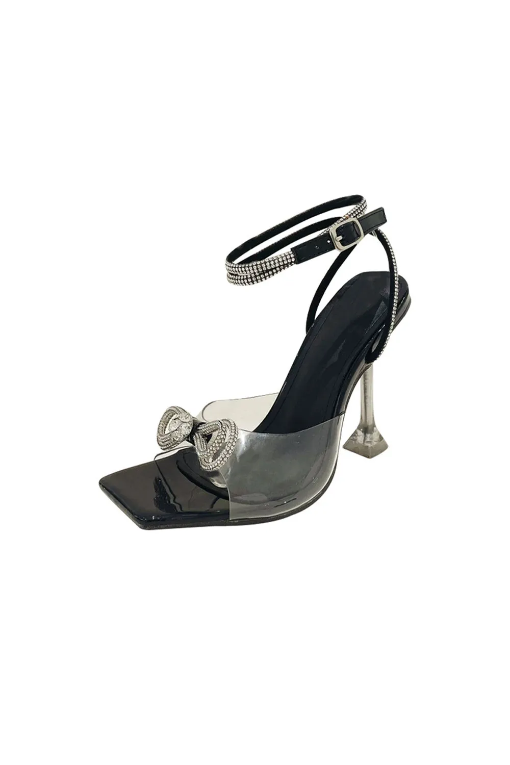 Crystal Embellished Transparent Strappy Stiletto Heels sold by KissProm