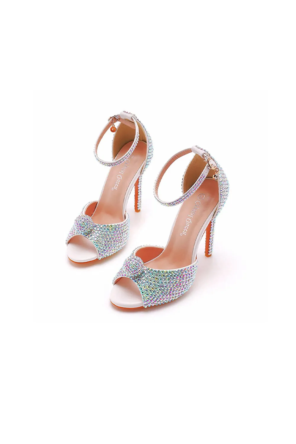 Rhinestone Embellished Open Toe Ankle Strap Stiletto Heels sold by KissProm product image thumbnail 2