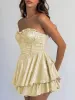 Dione | Yellow - A Line Sweetheart Corset Ruffles Short Homecoming Dresses sold by KissProm