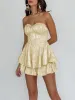 Dione | Yellow - A Line Sweetheart Corset Ruffles Short Homecoming Dresses sold by KissProm