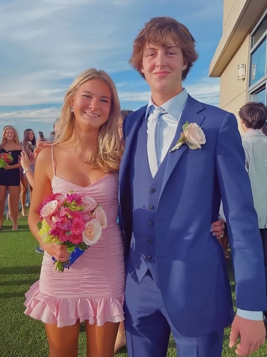 Kani | Pink - Spaghetti Straps Sheath Satin Pleated Homecoming Dress With Ruffles sold by KissProm product image thumbnail 2